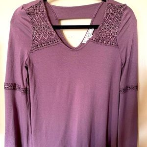 Hippie rose bell sleeve top